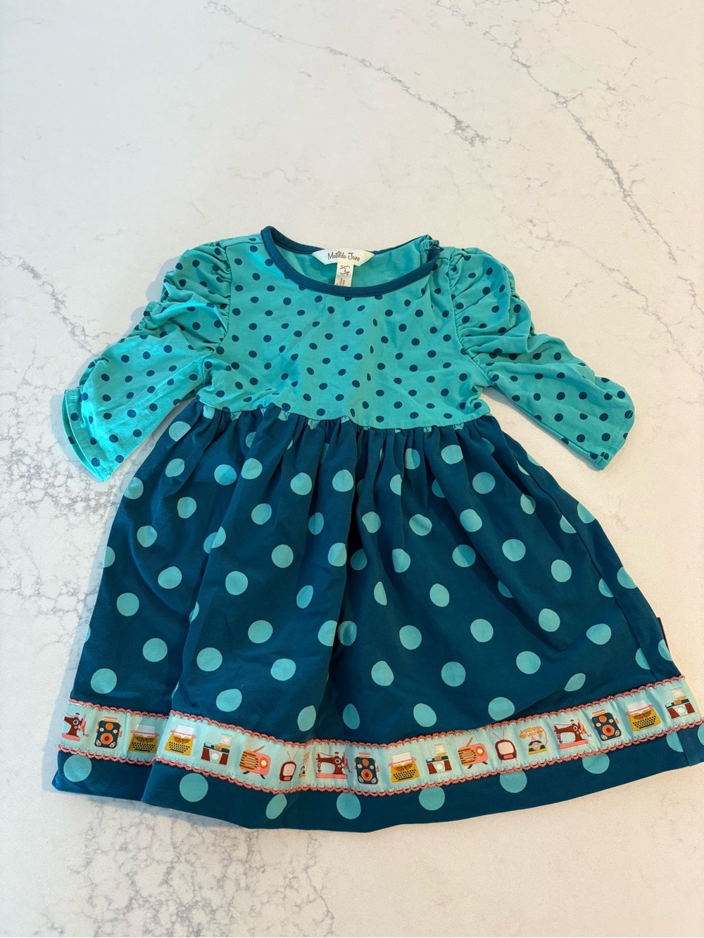 Matilda Jane Teal & Aqua Polka Dot Girls' Dress